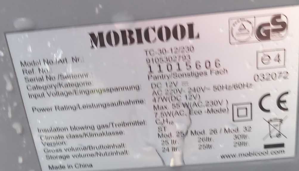 Mobicool TC 30 12V 230V lodówka turystyczna