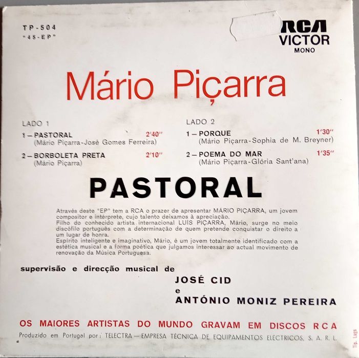 Mário Piçarra	- - - - -	Pastoral	- - - - -	EP