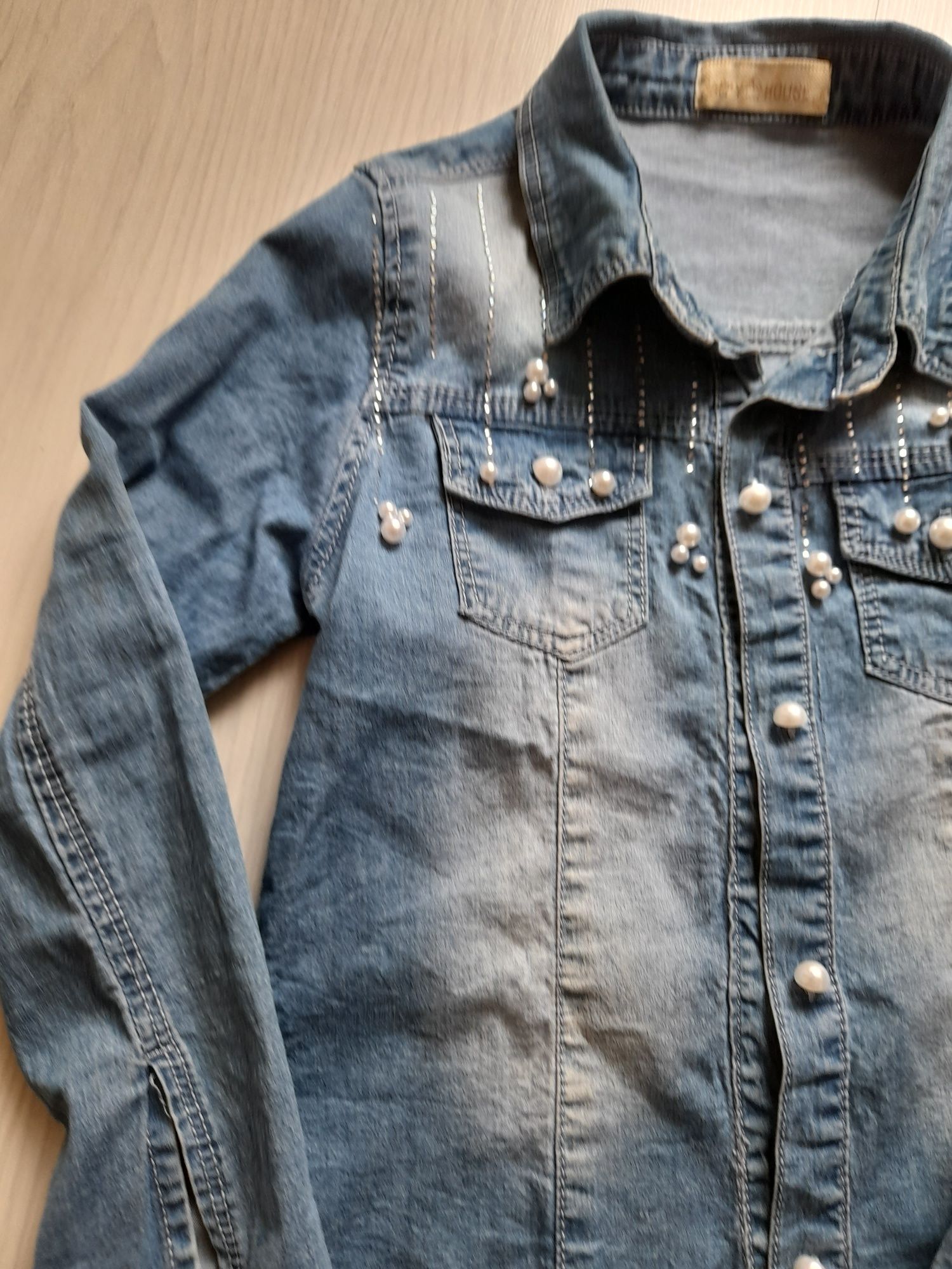 Koszula jeans roz 110 na 116