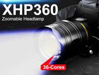 A Mais brilhante XHP360 lâmpada cabeça com zoom e com 36 leds
