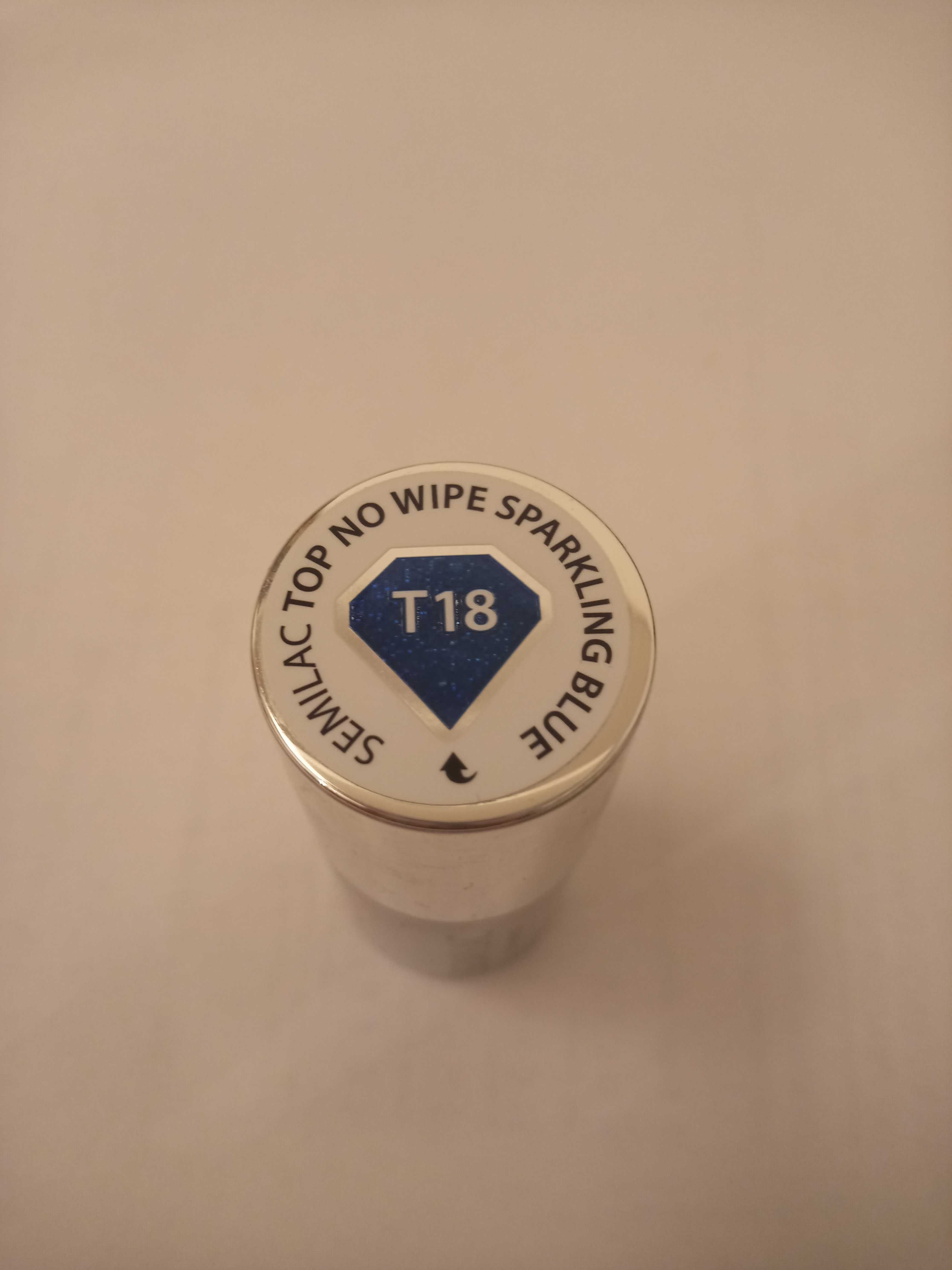 Semilac T18 top no wipe sparkling blue