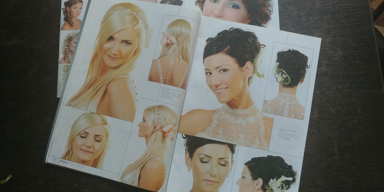 Katalogi fryzur i makijaży ślubnych