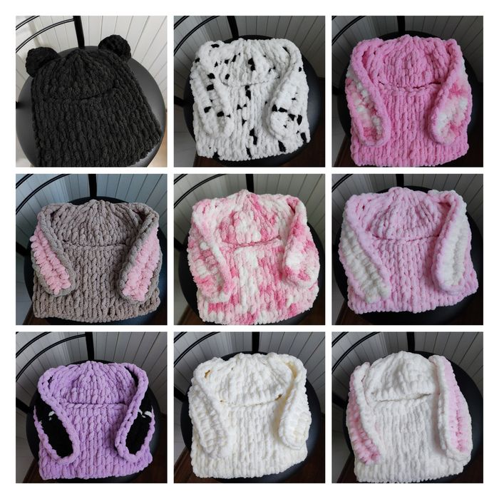 Балаклава плюшева з вушками дитяча /доросла