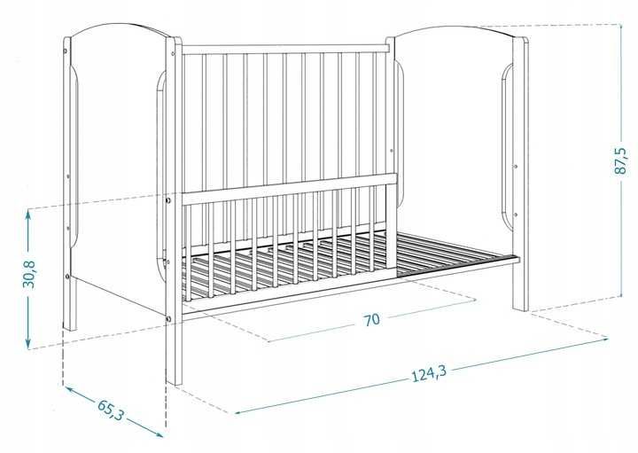 Łóżeczko dziecięce 60x120 z materacem TOLA