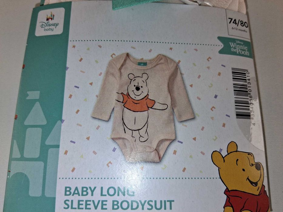 A251 Body Niemowlęce Disney Kubuś Puchatek Długi Rękaw Bawełna 74/80