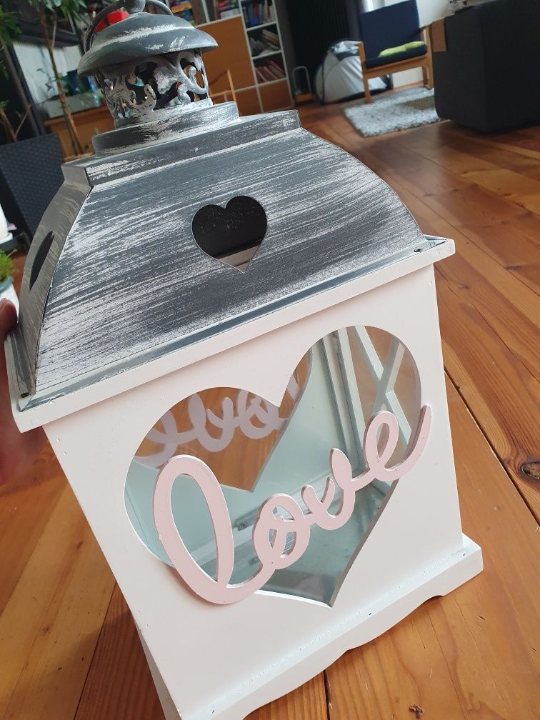 Drewniany lampion domek LOVE z Home&you