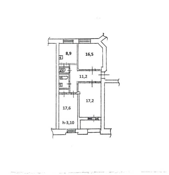 Продам 3-х комнатную квартиру в центре. Парк Глобы