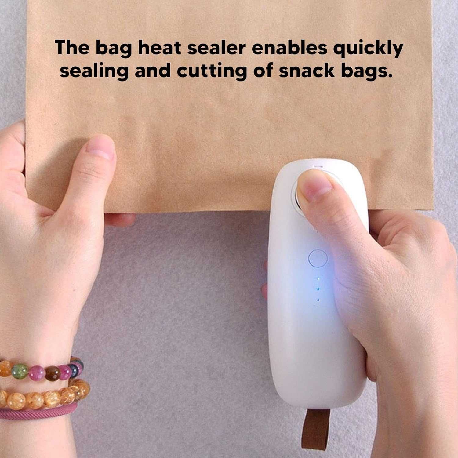 Snack Plastic Bag Sealer, Quick Seal Chip Bag Sealer,  biała