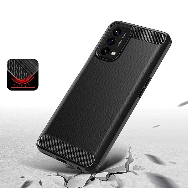 Carbon Case elastyczne etui pokrowiec OnePlus Nord N200/5G czarny