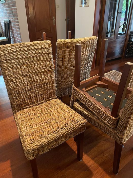 Krzesła plecione w stylu Boho