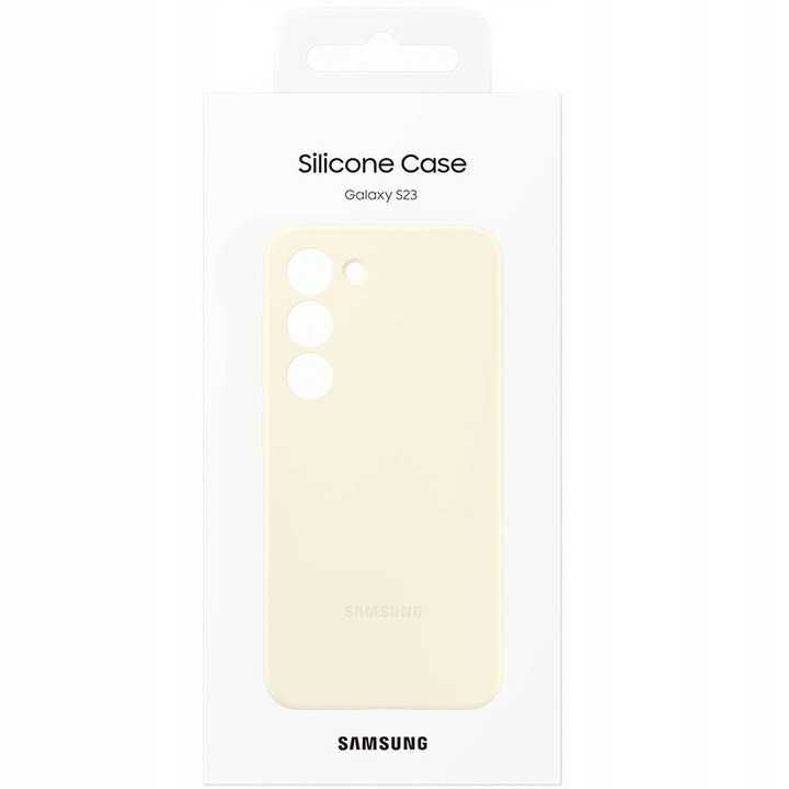 silikonowe etui Samsung Silicone Case cream kremowe do Galaxy S23