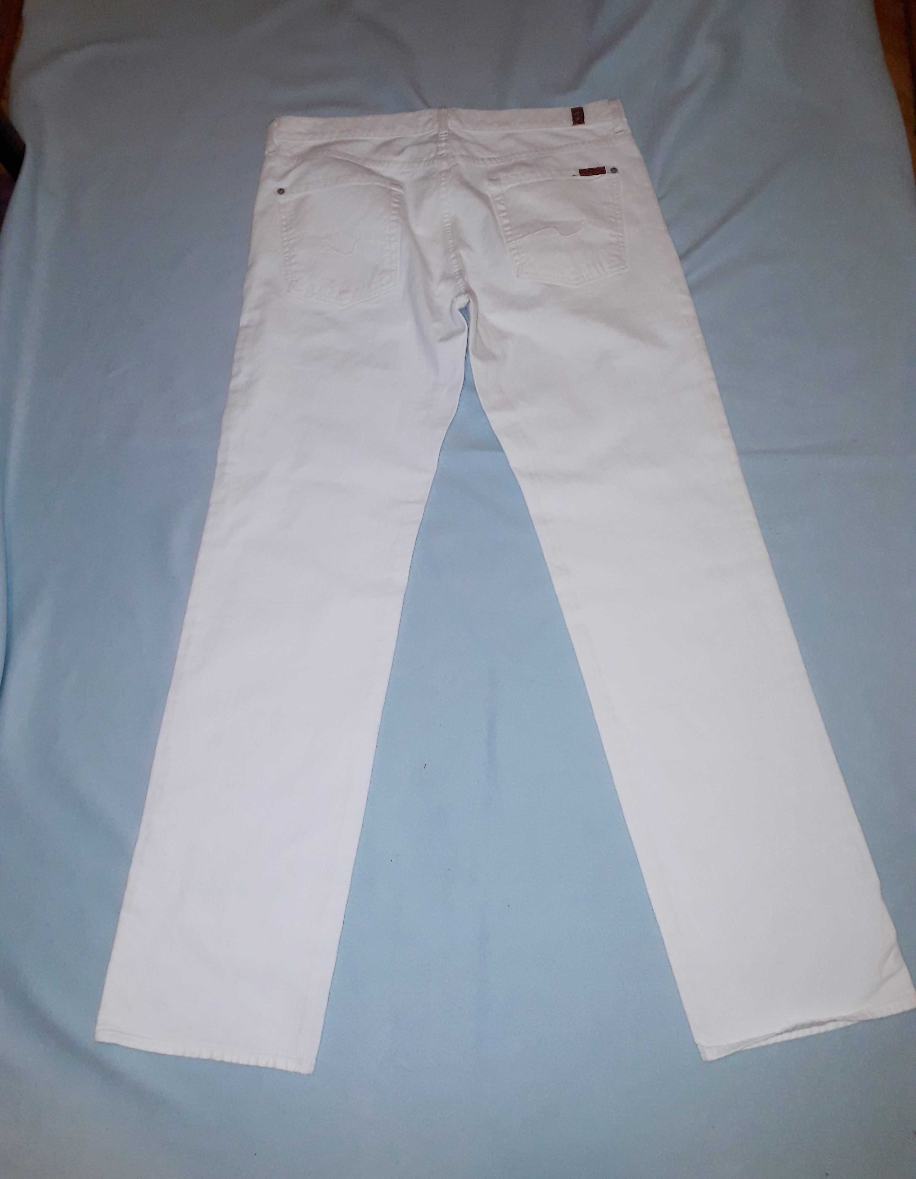 Jeansy białe spodnie od 7 for All Mankind z USA, W36 L34