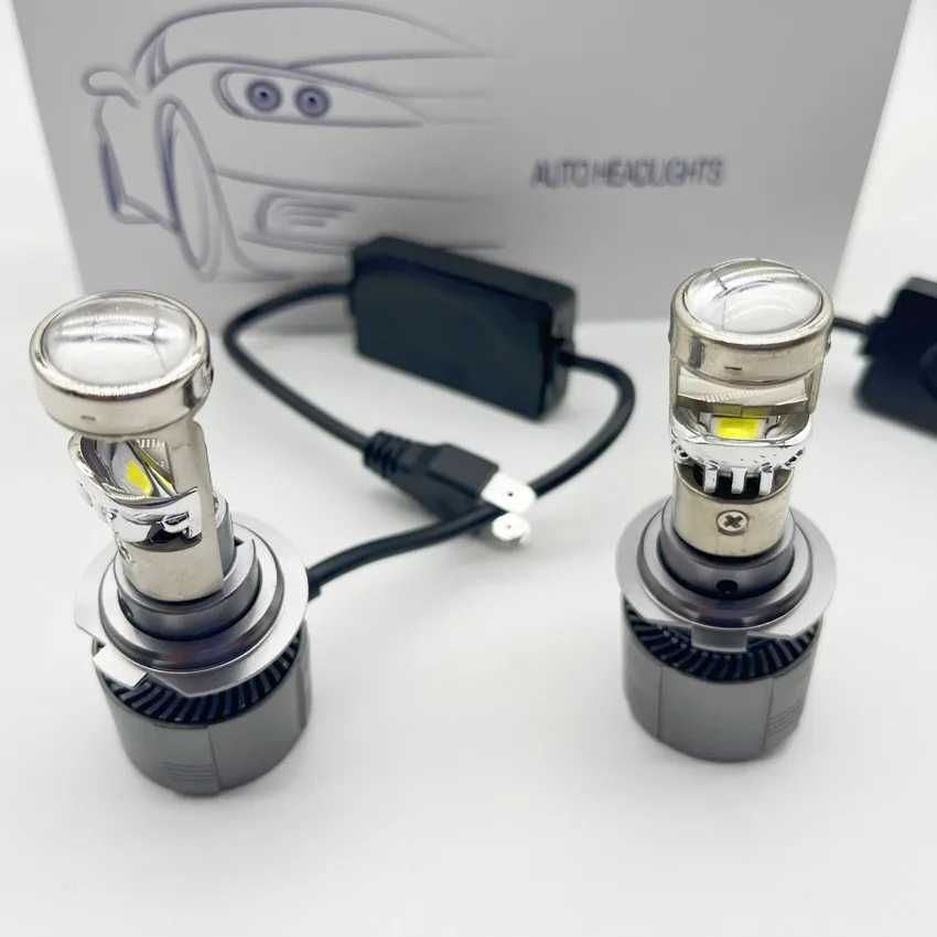 Мини линзы A80 H7 H11 Bi LED светодиодные лампы ближний дальний н7 н11