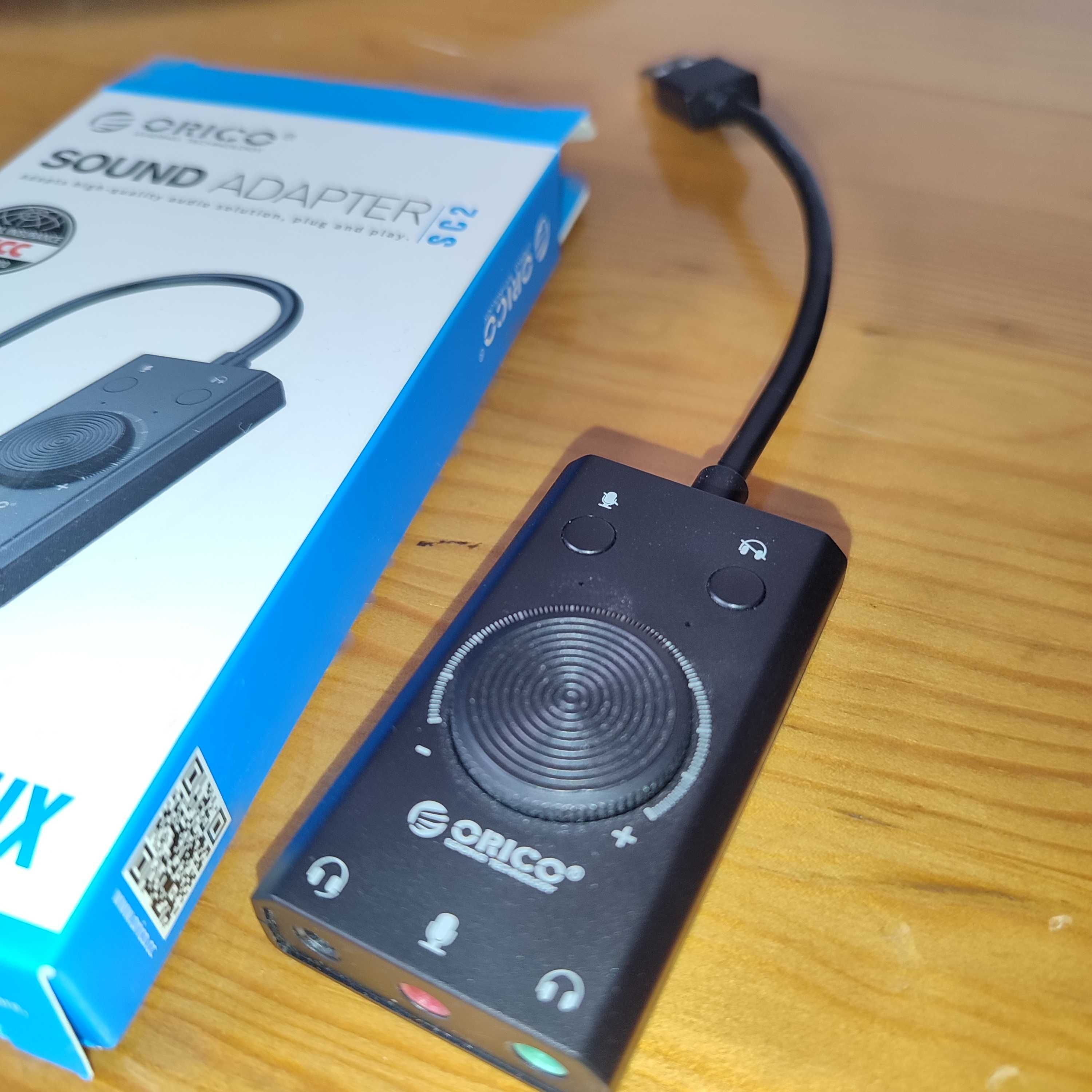 Placa de Som USB - com botão de controlo de VOLUME - com garantia