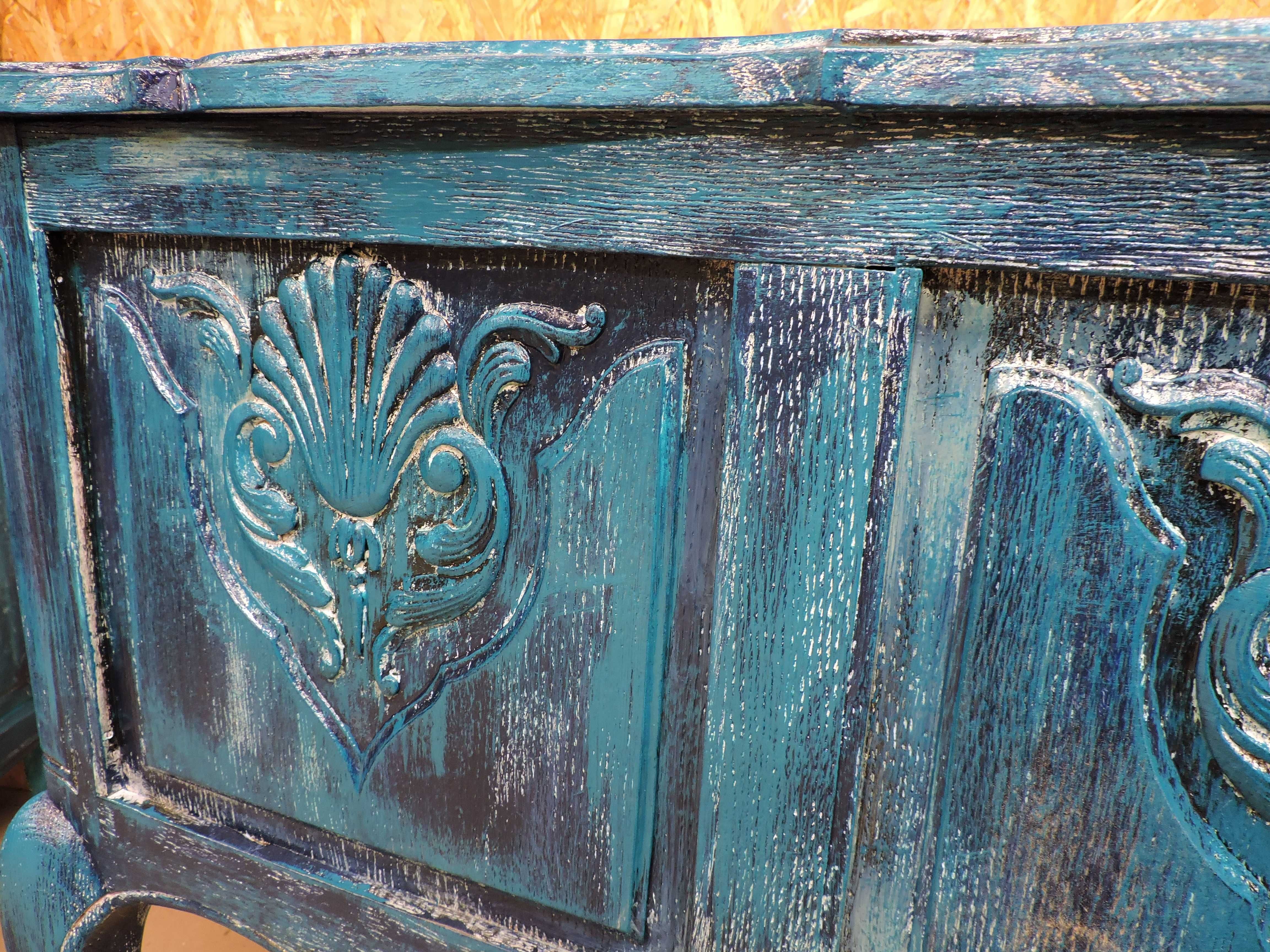 Komoda ludwikowska szafeczka Shabby Chic przecierka