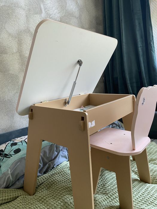 Дитячий Стіл парта + стільчик рожевий до 7 років