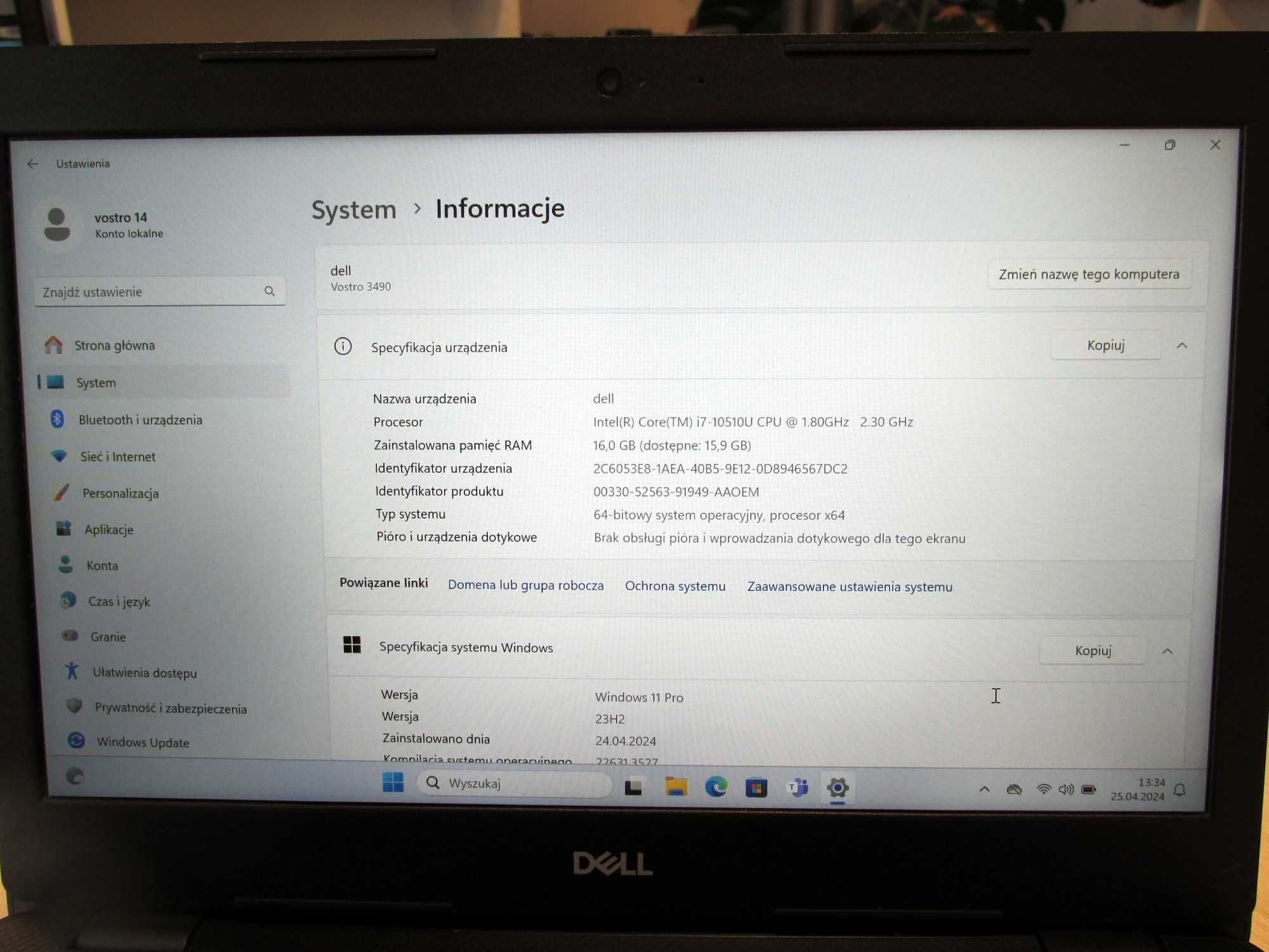 Dell Vostro 3490 14" i7 16GB 512GB SSD laptop (4)