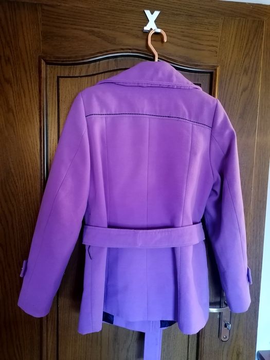 Płaszcz damski krótki liliowy