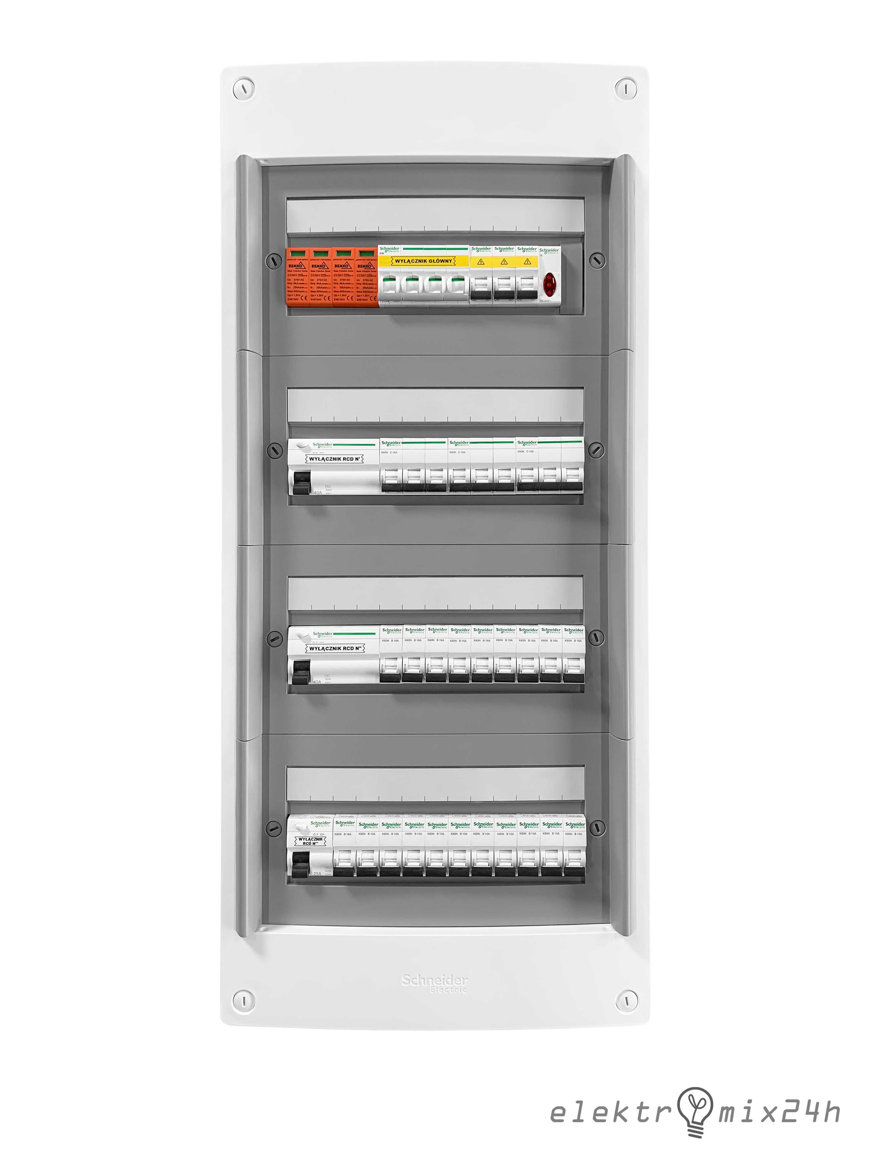 Rozdzielnica modułowa natynkowa gotowa 4x13 modułów Schneider Electric