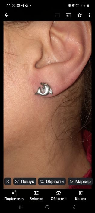 Серебряный набор , Сережки