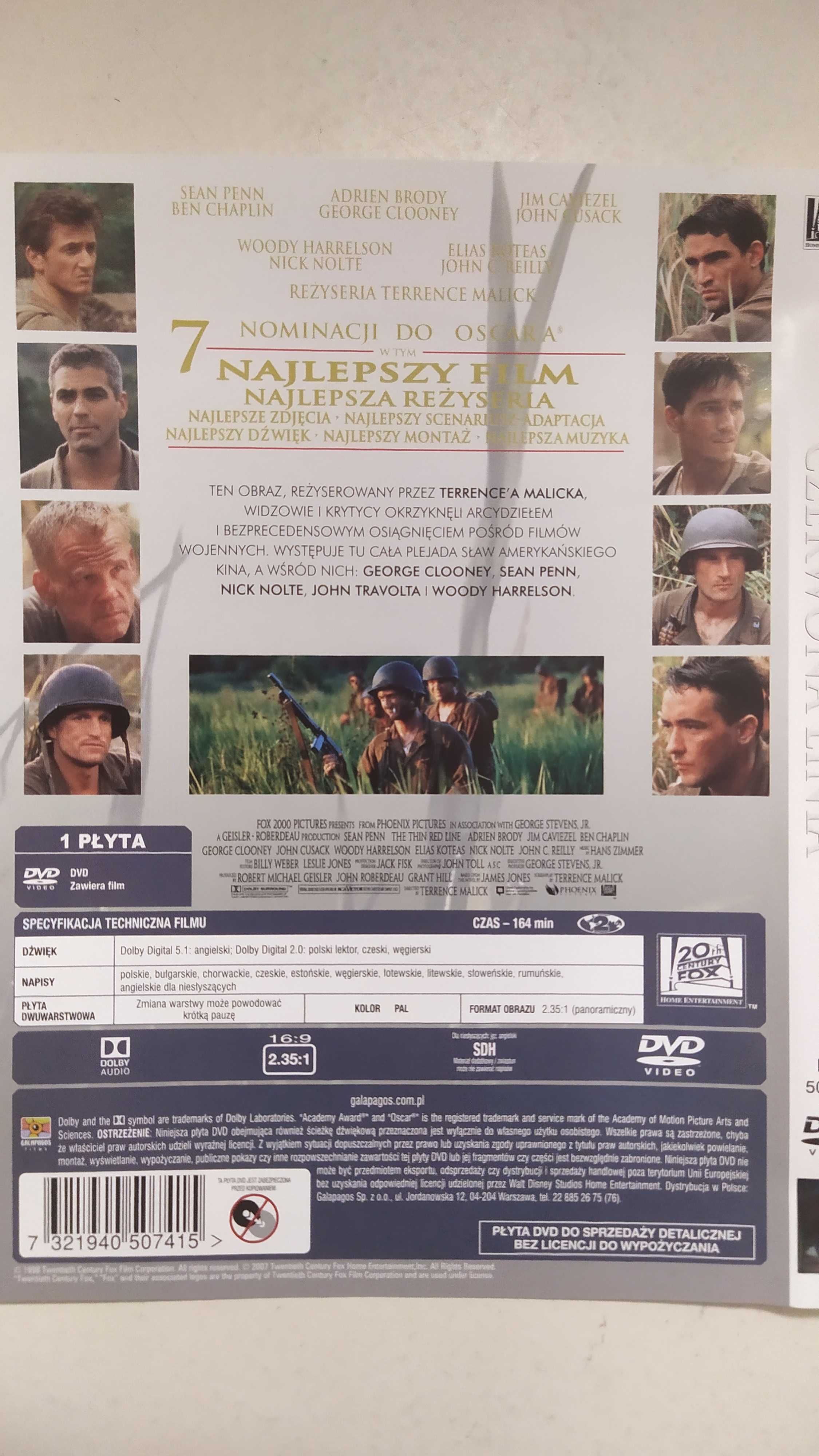 Czerwona Linia Malick wojenny DVD