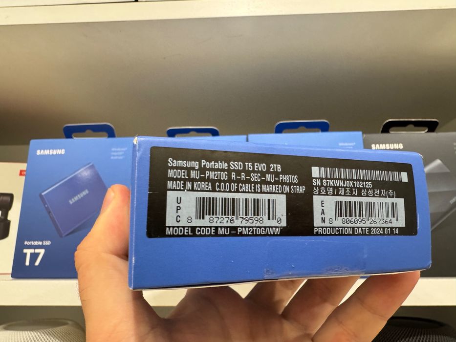 SSD накопичувач Samsung T5 EVO Gray 2 TB MU-PM2T0G Новий Магазин T7 T9