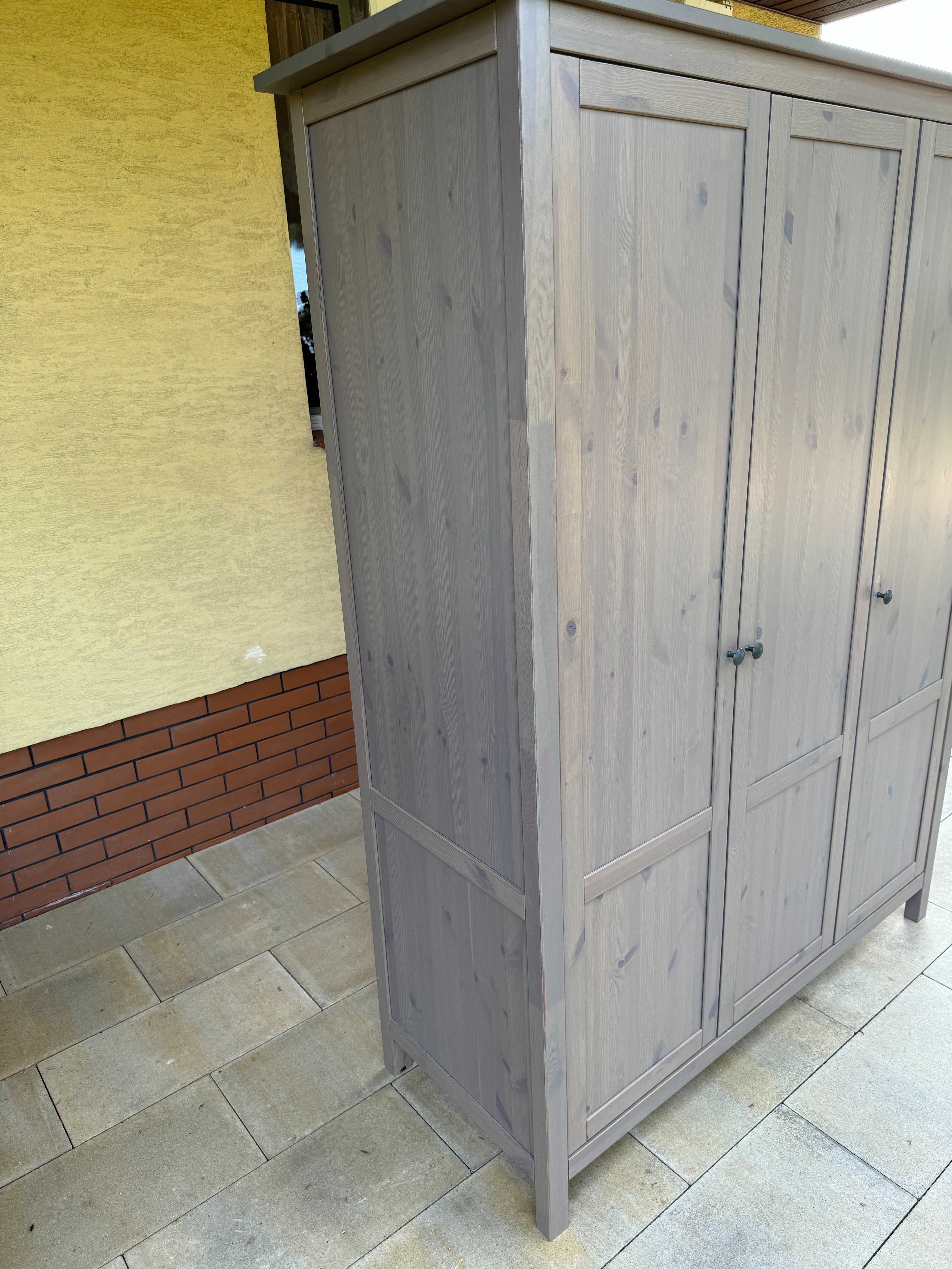 szafa 3 drzwiowa bieliźniarka ikea szafka komoda szara hemnes