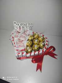 Słodkie serce Kinder Ferrero Roshe Raffaello urodziny prezent
