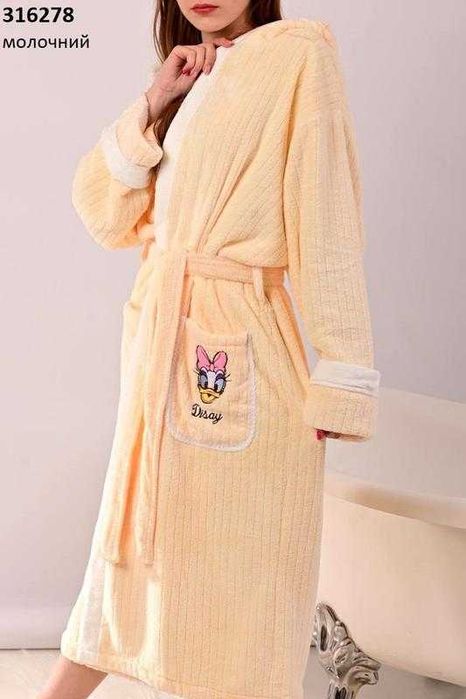 Женский банный домашний халат микрофибра капюшон Donald Malloory Home
