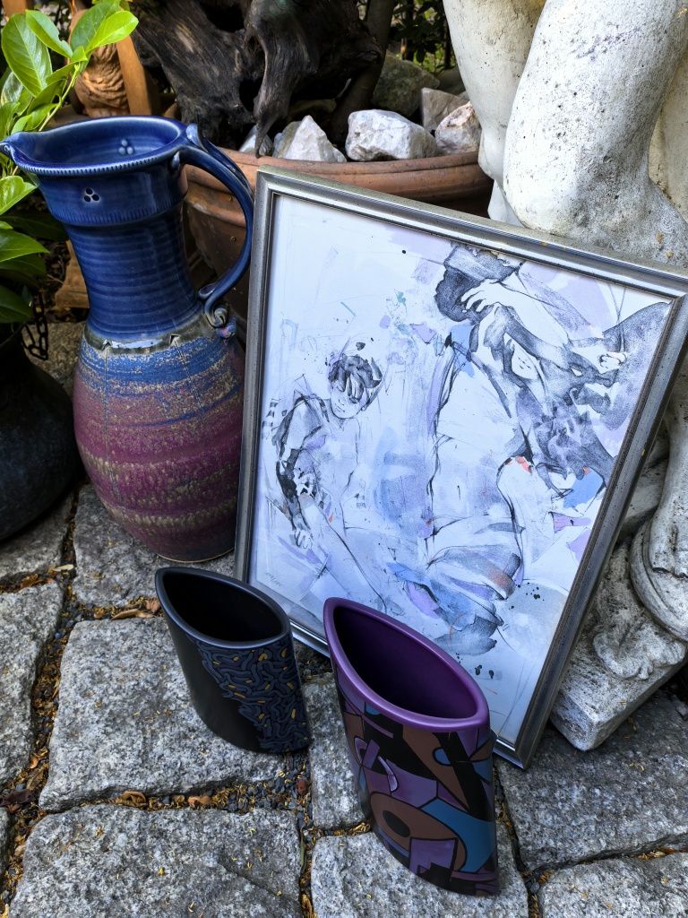 Wazon ceramiczny, Niemcy, abstrakcyjny wzór, Steuler Design UNIKAT