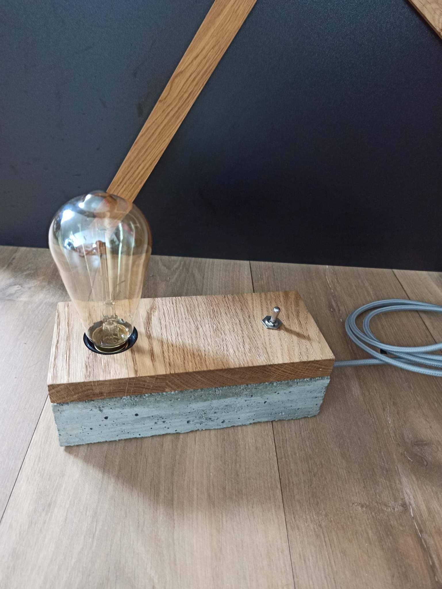 Lampki drewniane nocne ozdobne loft