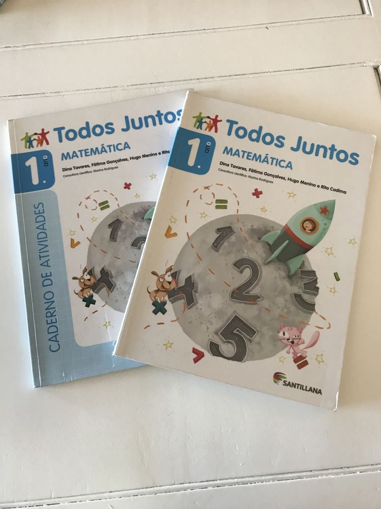 Manual escolar e caderno de atividades matemática 1 ano.