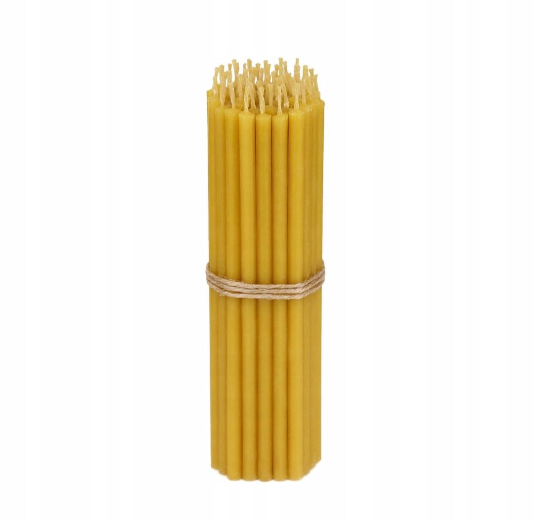 50 x Świece cerkiewne z wosku pszczelego - 14 cm