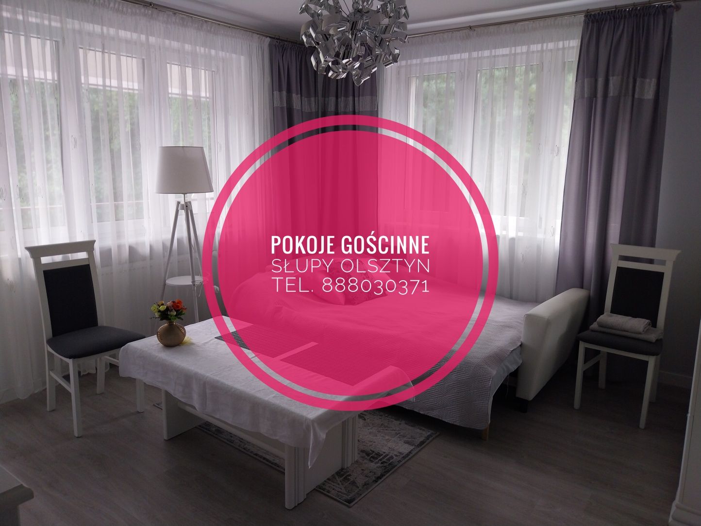 Noclegi na doby. Pokoje gościnne Słupy/Olsztyn