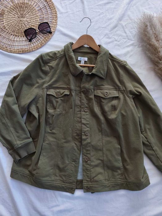 Kurtka koszulowa / bluza khaki oliwkowa bawełniana 3xl oversize
