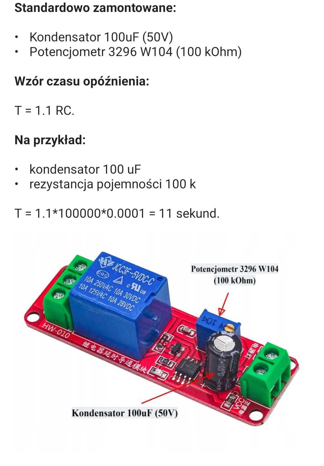 Moduł opóźniacz 12V