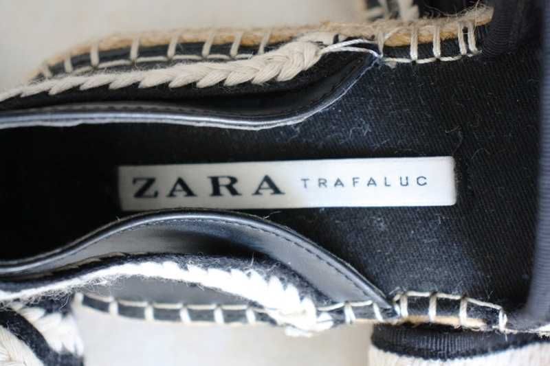 Alpercatas brancas e pretas usadas uma vez da ZARA Trafaluc tamanho 37