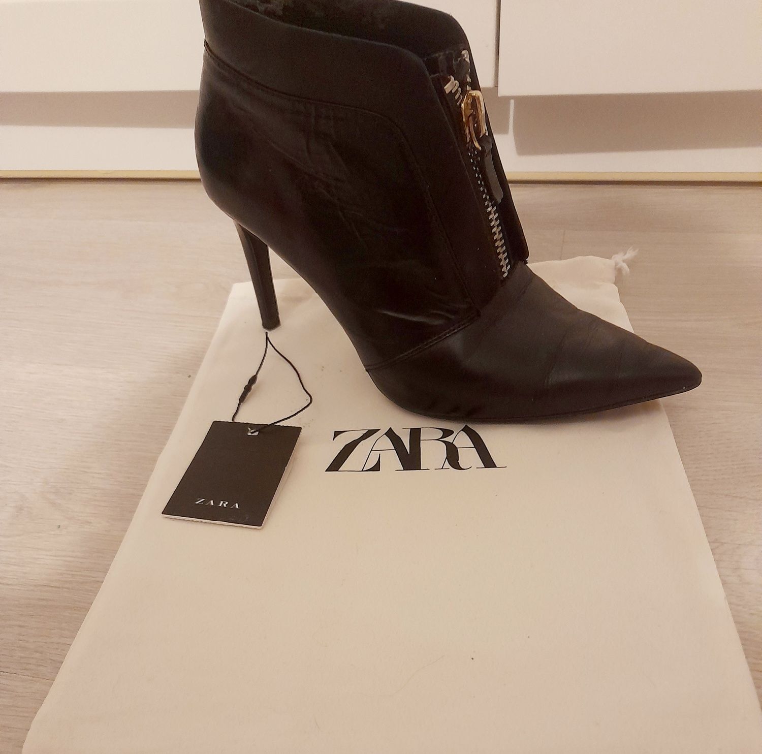 Zara botki 38 skóra naturalna