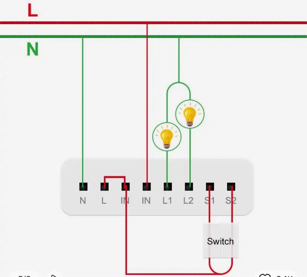 Двоканальний модуль реле Aqara Zigbee Apple Homekit LLKZMK11LM