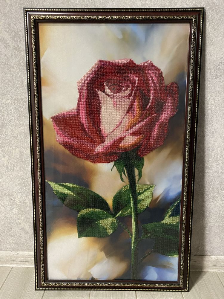Картина з бісеру роза, с бисера