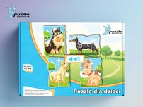 Progresywne Puzzle dla dzieci Pieski