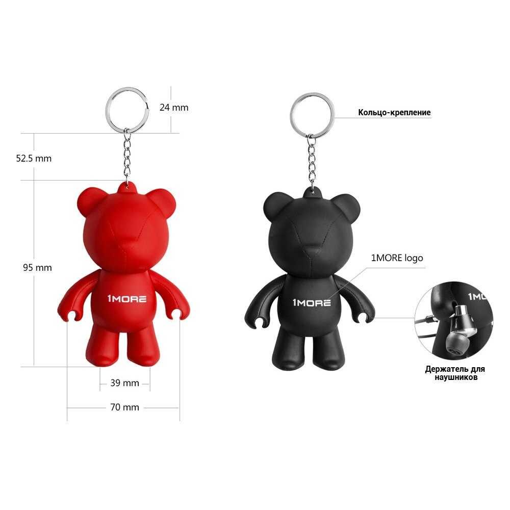 1MORE Bear Keychain  Брелок/тримач для навушників Black&Red