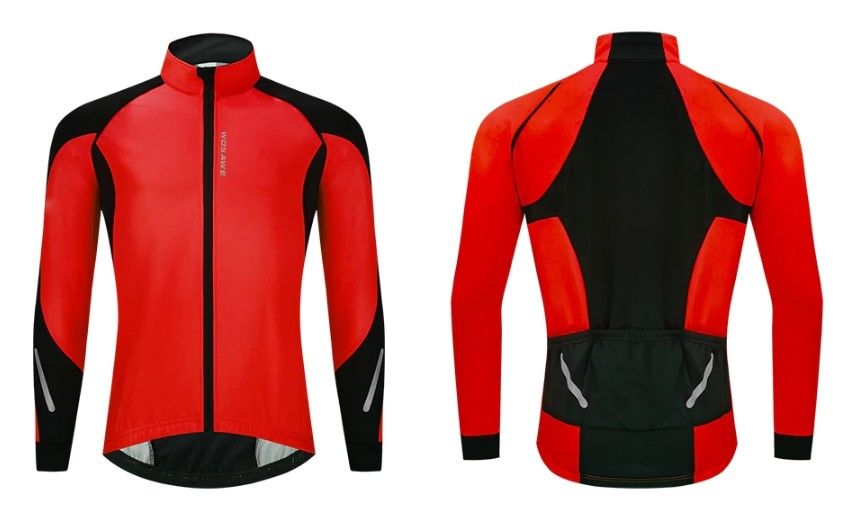 Kurtka rowerowa kolarska ocieplana rowerowa czerowna L/XL
