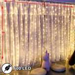6x3m 600led kurtyna ledowa dekoracja świetlna lampki światełka girland