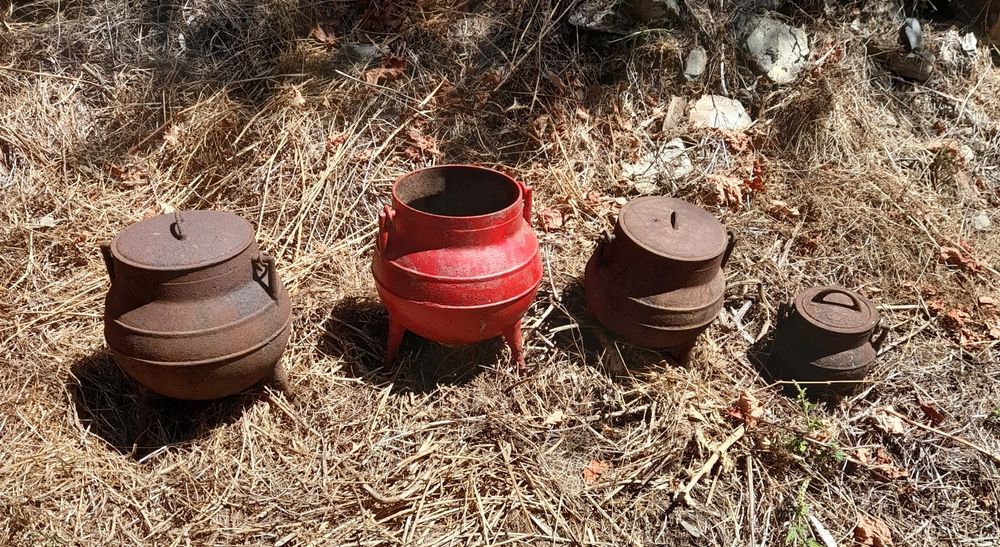 Potes barro panelas ferro vintage