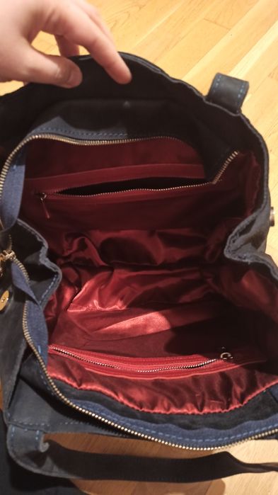 Torebka shopper Mudiwa marki Fabiola granatowy nubuk