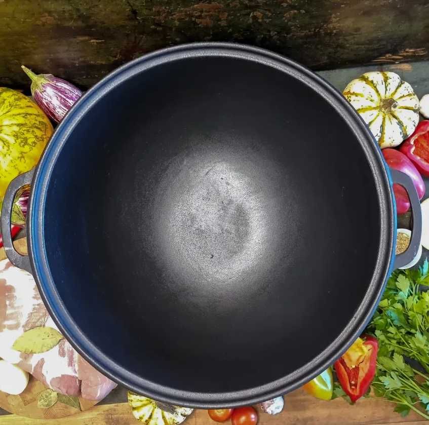 Казан чавунний узбецький 18 л WOK із кришкою-сковородою гриль