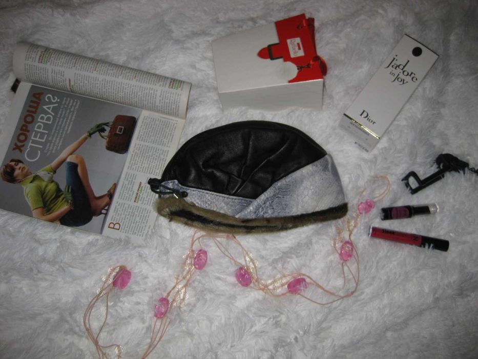 шапка бандана кожаная с декором, км1054