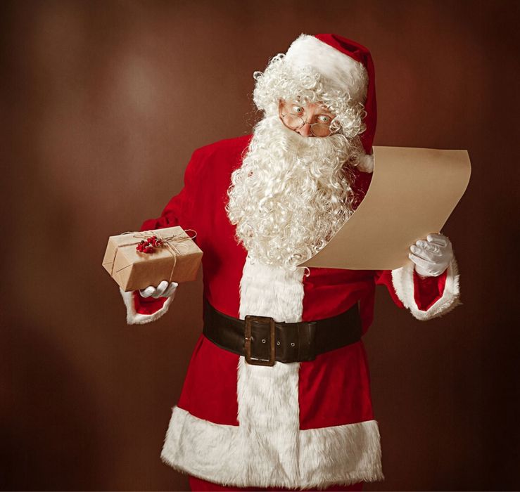 Strój Świętego Mikołaja Welurowy Premium 13 El Święty Mikołaj dzwonek