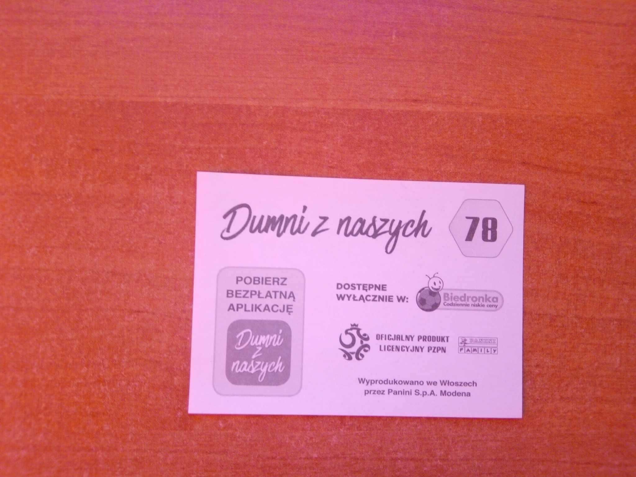 Naklejka Dumni z naszych nr 78 Panini Modena PZPN Biedronka 7,5 x 5cm